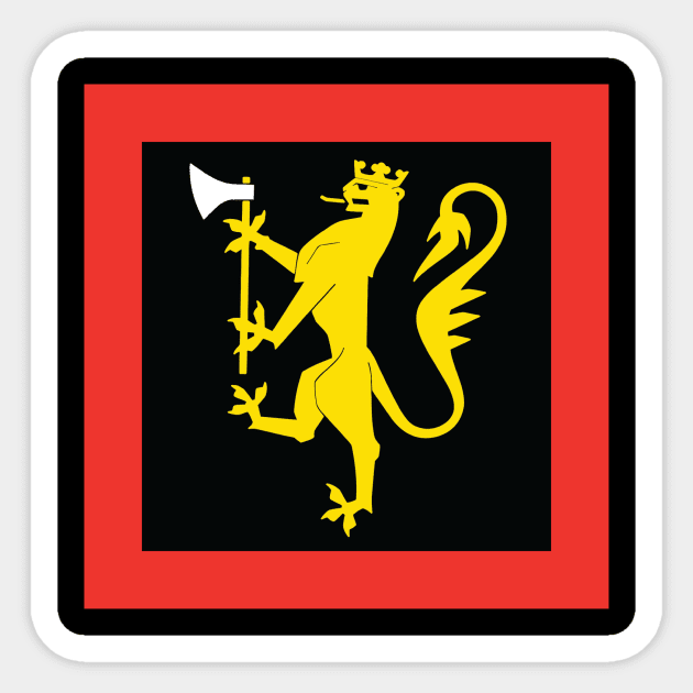 Norwegian military standard of Telemark Battalion Sticker by Wickedcartoons